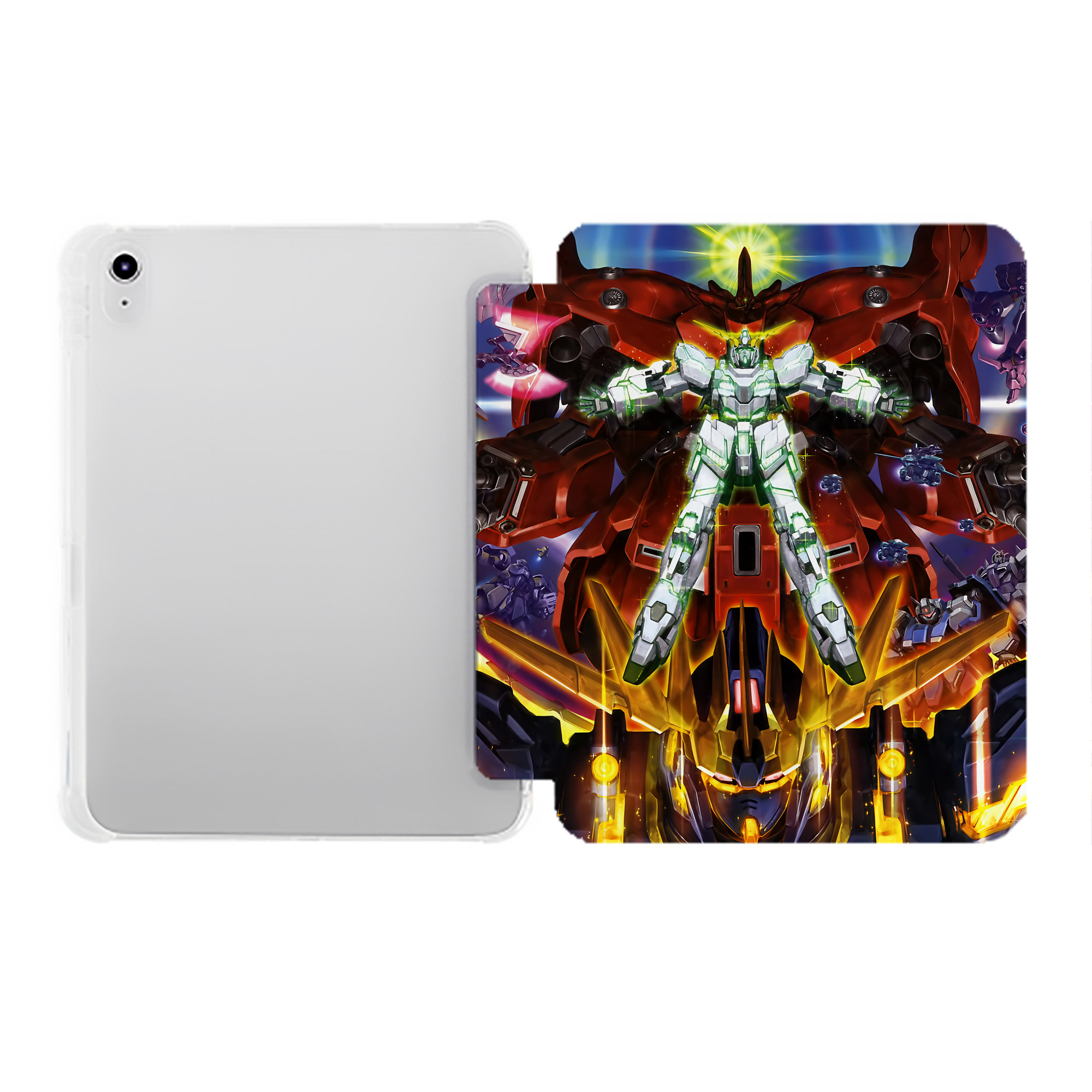 （画像用） 機動戦士ガンダム Mobile Suit Gundam IPad ケース ペン収納付き 三つ折りスタンド PUレザー×シリコン 対応機種9.5/10.5/10.9インチ